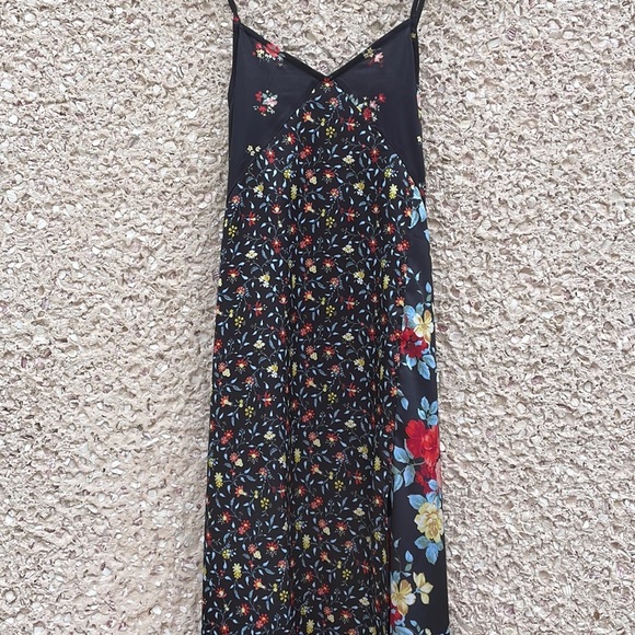 American Eagle Outfitters Dresses & Skirts - AE Studio Navy Blue Floral Strappy Silky Dress